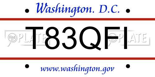 T83QFI District Of Columbia License Plate