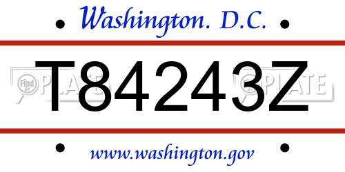 T84243Z District Of Columbia License Plate