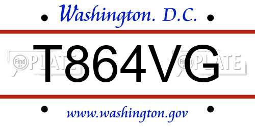 T864VG District Of Columbia License Plate
