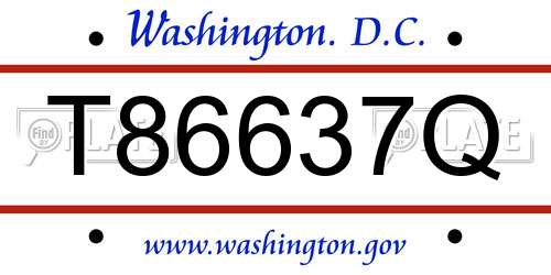T86637Q District Of Columbia License Plate