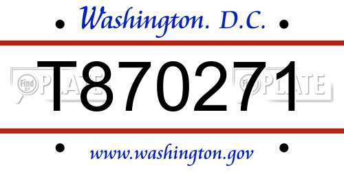 T870271 District Of Columbia License Plate