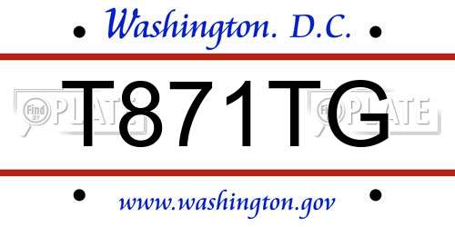 T871TG District Of Columbia License Plate
