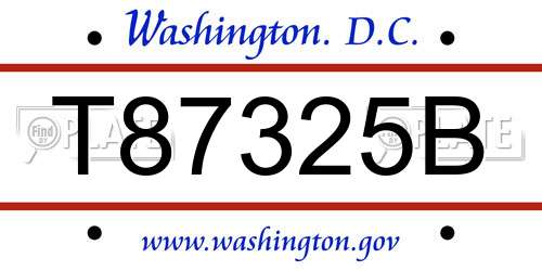 T87325B District Of Columbia License Plate