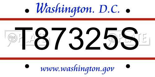 T87325S District Of Columbia License Plate