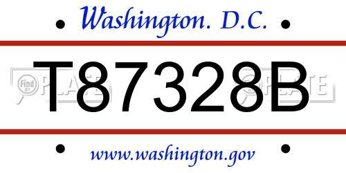 T87328B District Of Columbia License Plate