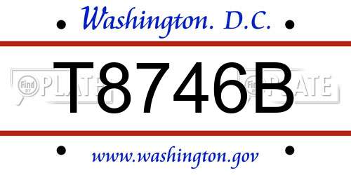 T8746B District Of Columbia License Plate
