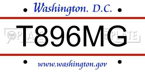 T896MG District Of Columbia License Plate