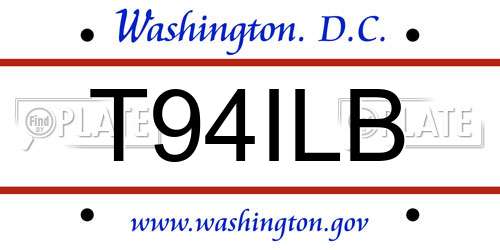 T94ILB District Of Columbia License Plate