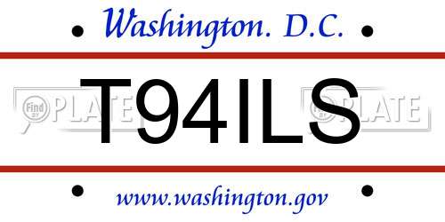 T94ILS District Of Columbia License Plate