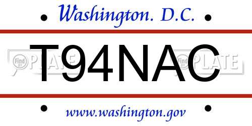 T94NAC District Of Columbia License Plate