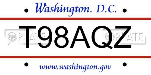 T98AQZ District Of Columbia License Plate