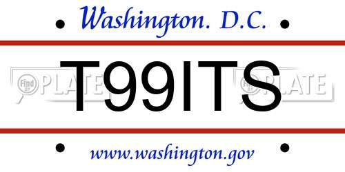 T99ITS District Of Columbia License Plate