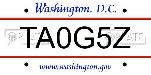 TA0G5Z District Of Columbia License Plate