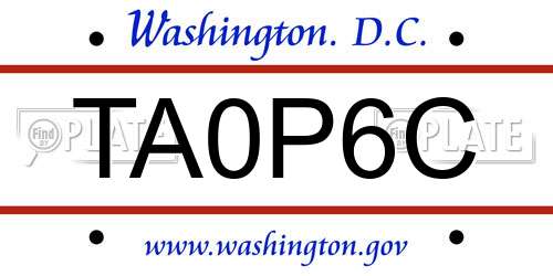 TA0P6C District Of Columbia License Plate