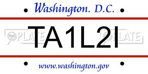 TA1L2I District Of Columbia License Plate