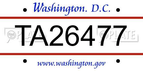 TA26477 District Of Columbia License Plate