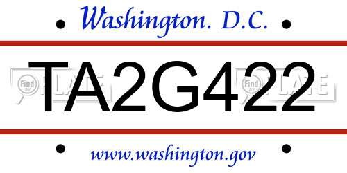 TA2G422 District Of Columbia License Plate