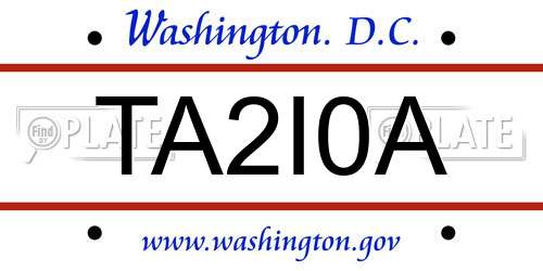 TA2I0A District Of Columbia License Plate