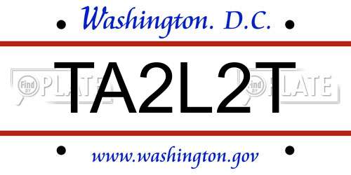 TA2L2T District Of Columbia License Plate