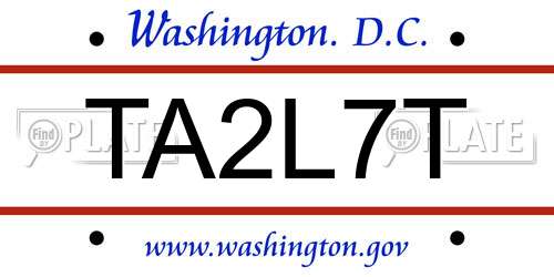 TA2L7T District Of Columbia License Plate