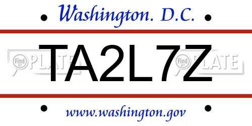TA2L7Z District Of Columbia License Plate