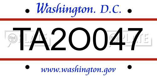 TA2O047 District Of Columbia License Plate