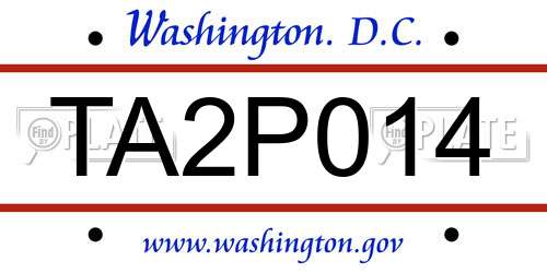 TA2P014 District Of Columbia License Plate