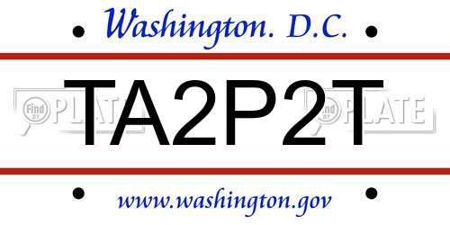TA2P2T District Of Columbia License Plate