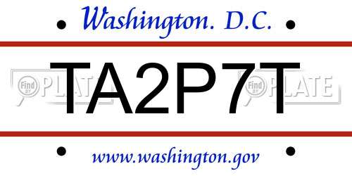 TA2P7T District Of Columbia License Plate