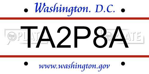 TA2P8A District Of Columbia License Plate