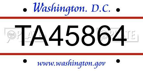 TA45864 District Of Columbia License Plate