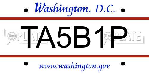 TA5B1P District Of Columbia License Plate