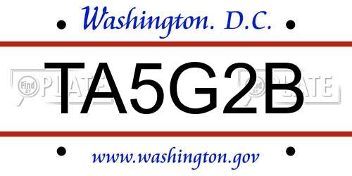 TA5G2B District Of Columbia License Plate