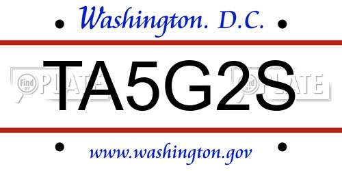 TA5G2S District Of Columbia License Plate