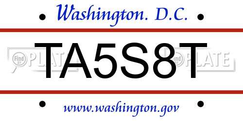 TA5S8T District Of Columbia License Plate