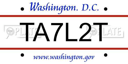 TA7L2T District Of Columbia License Plate