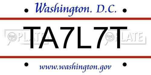 TA7L7T District Of Columbia License Plate