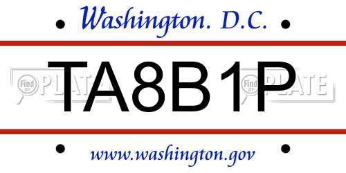 TA8B1P District Of Columbia License Plate