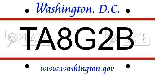 TA8G2B District Of Columbia License Plate