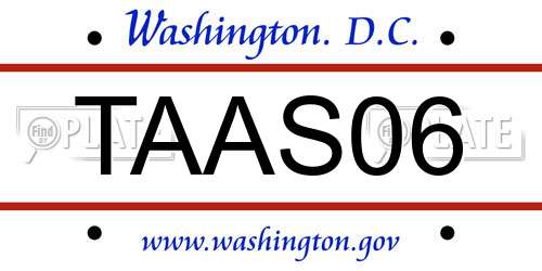 TAAS06 District Of Columbia License Plate