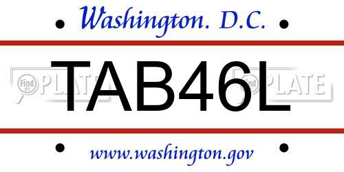 TAB46L District Of Columbia License Plate