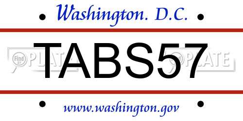 TABS57 District Of Columbia License Plate