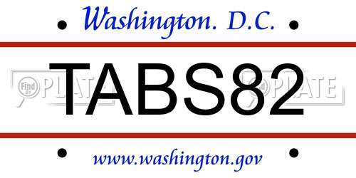 TABS82 District Of Columbia License Plate