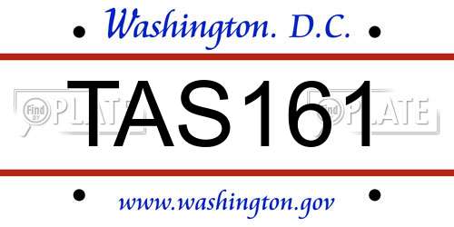 TAS161 District Of Columbia License Plate