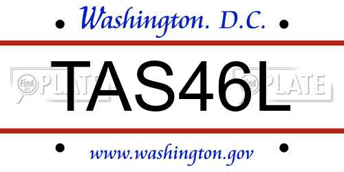 TAS46L District Of Columbia License Plate