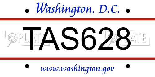 TAS628 District Of Columbia License Plate