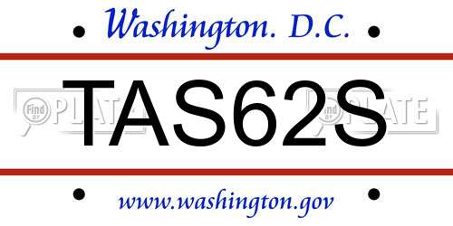 TAS62S District Of Columbia License Plate