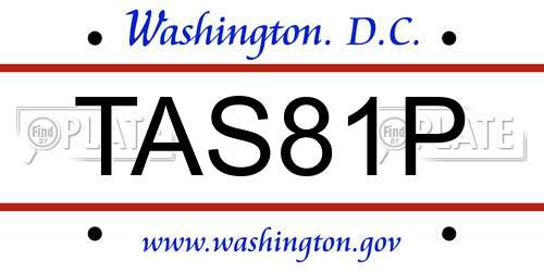 TAS81P District Of Columbia License Plate