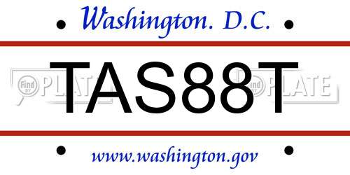 TAS88T District Of Columbia License Plate