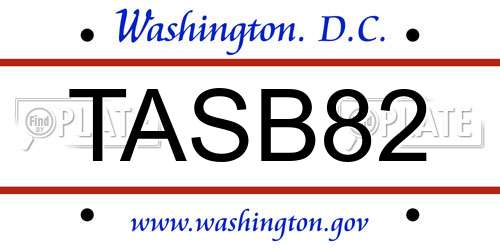 TASB82 District Of Columbia License Plate